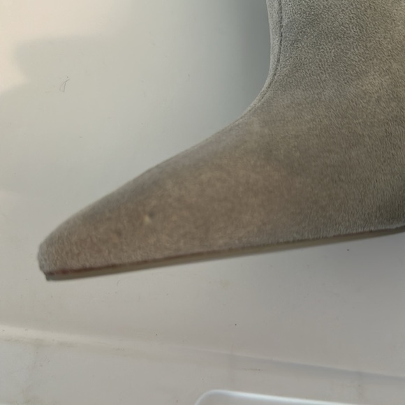 Azalea Wang Gray suede clear wedge boots - Picture 5 of 8